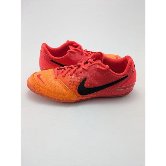 Nike 5 Elastico Indoor Pro Ic Leather Red Orange Soccer Shoes 415131-608 Size 10 - Picture 1 of 7